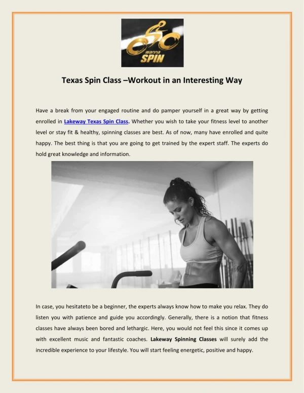 Texas Spin Class –Workout In An Interesting Way