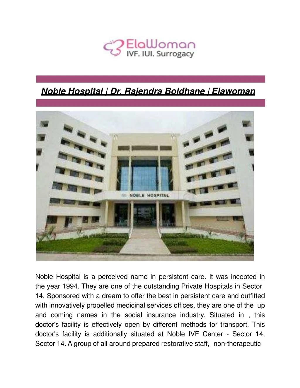 noble hospital dr rajendra boldhane elawoman