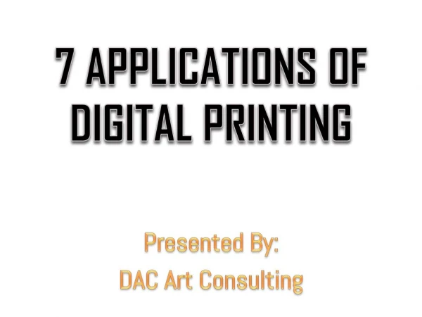 7 Applications of Digital Printing