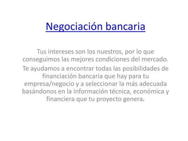 NegociaciÃ³n bancaria | Soluciones financieras en Valencia