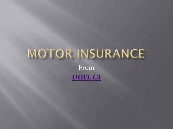 Motor Insurance from DHFL GI