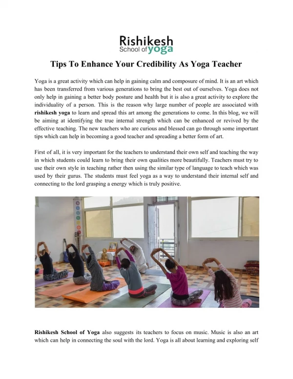 Yoga Meditation Rishikesh in India | Yoga Teacher Training in Rishikesh