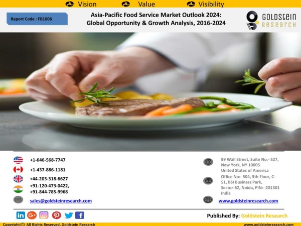 Asia-Pacific Food Service Market Outlook 2024: Global Opportunity & Growth Analysis, 2016-2024