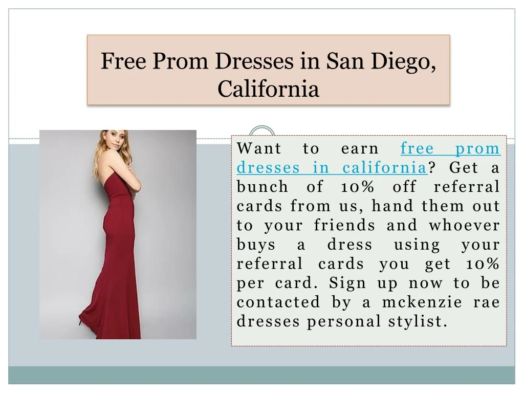 free prom dresses in san diego california