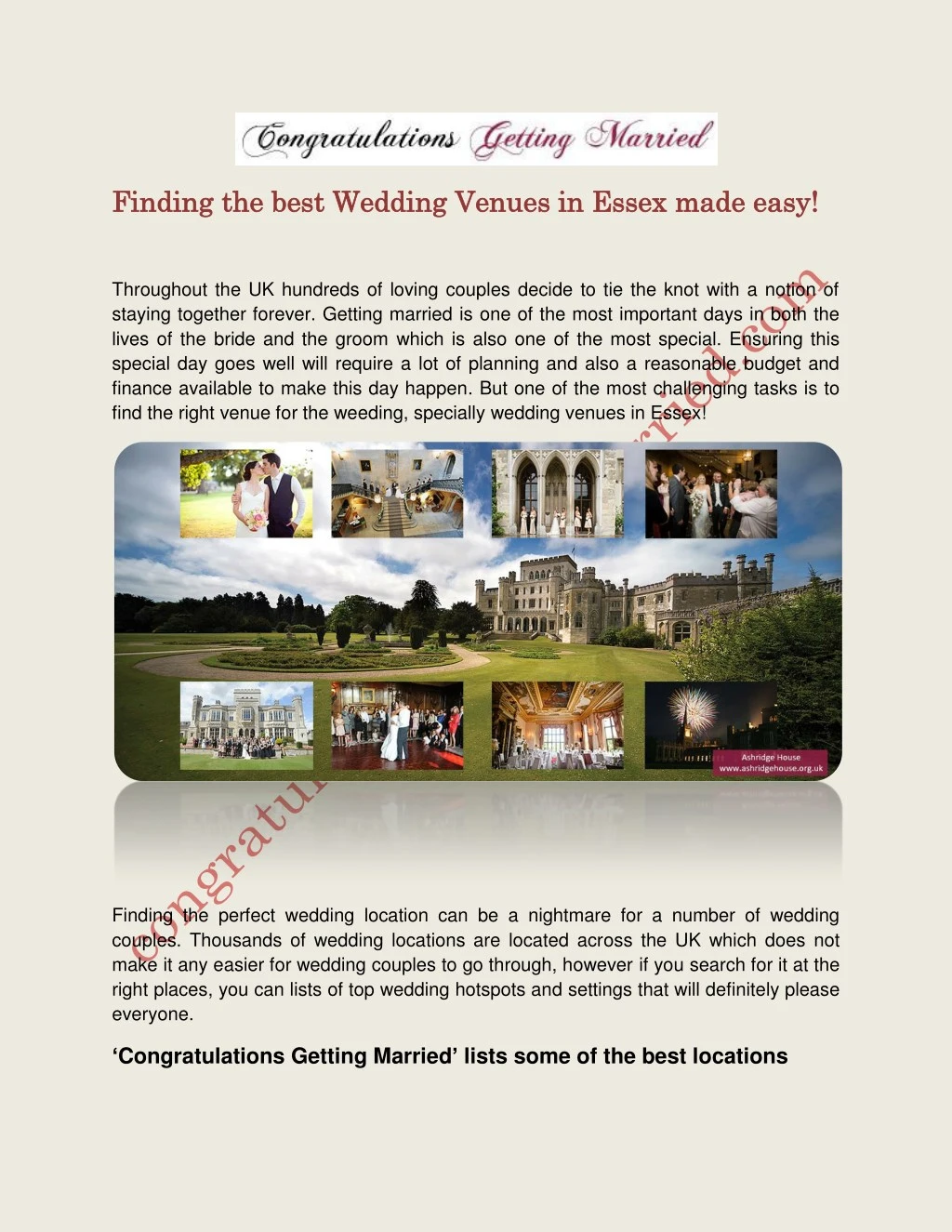 finding the best wedding venues in essex made