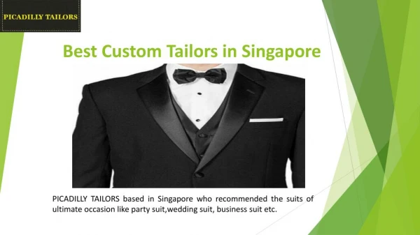 Best Custom Tailors in Singapore