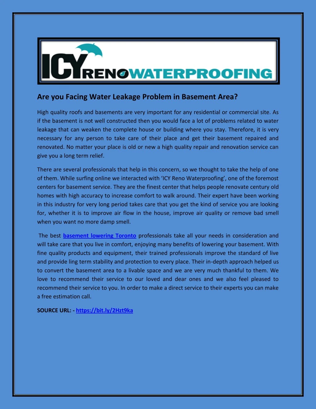 are you facing water leakage problem in basement