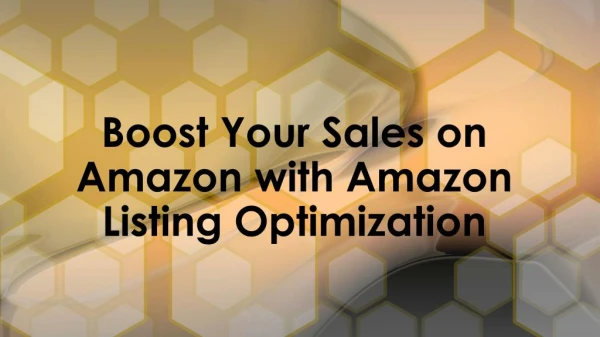 Amazon Listing Optimization - Booster For Your Amazon Sales