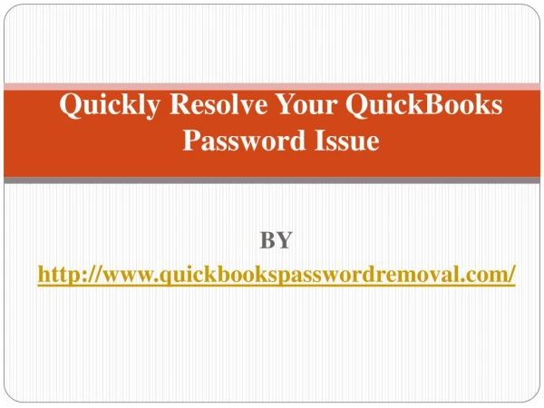 Quickly Resolve Your QuickBooks Password Issue
