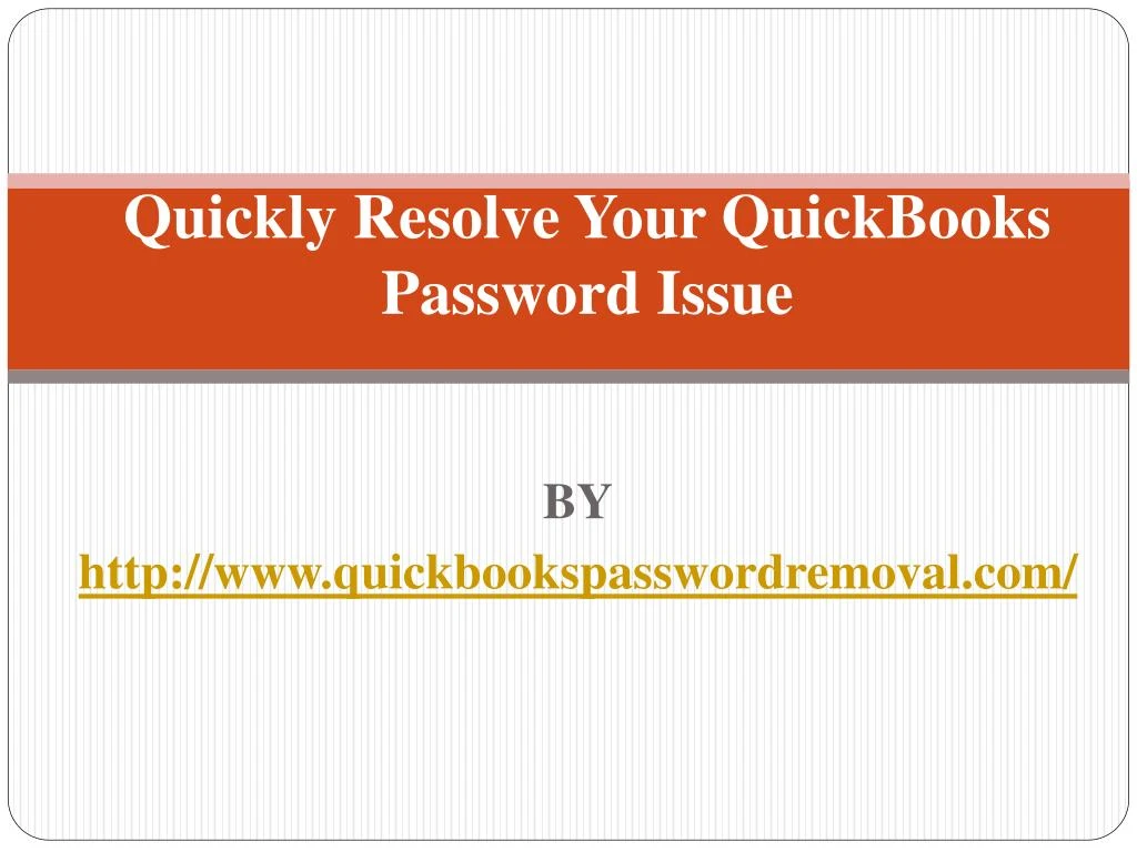quickly resolve your quickbooks password issue