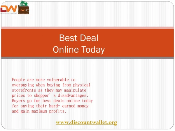 Best Deal Online Today | Discount Wallet