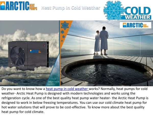 Best Quality Heat Pump In Cold Weather
