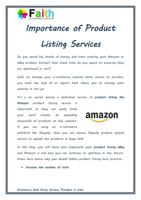 Importance of Product Listing Services