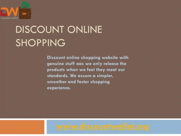 Discount online shopping| Discount wallet