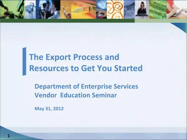 Department of Enterprise Services Vendor Education Seminar May 31, 2012