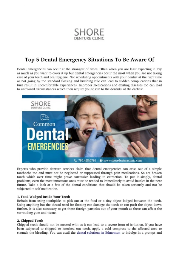 Top 5 Dental Emergency Situations To Be Aware Of