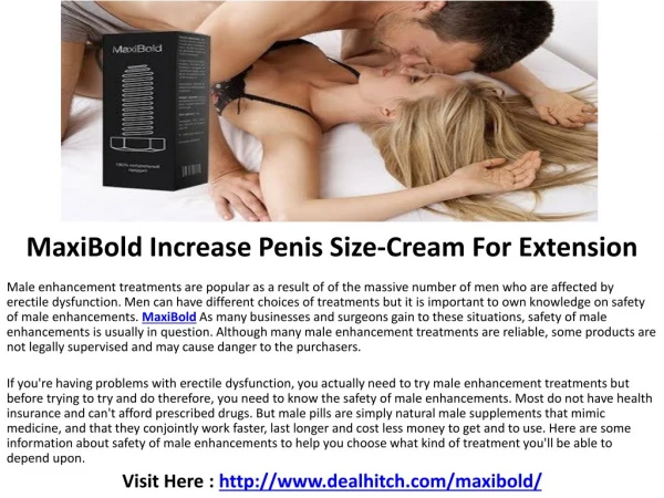 MaxiBold : Boost Sexual Performance And Sex Drive