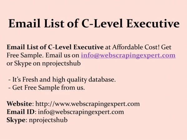 Email List of C-Level Executive