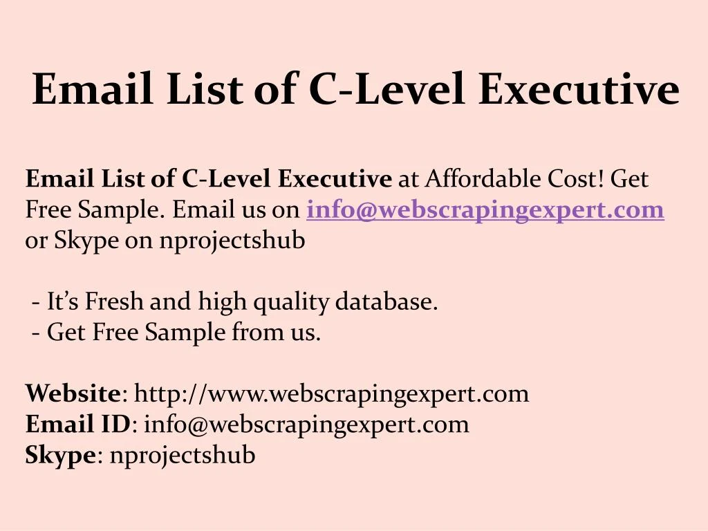 email list of c level executive