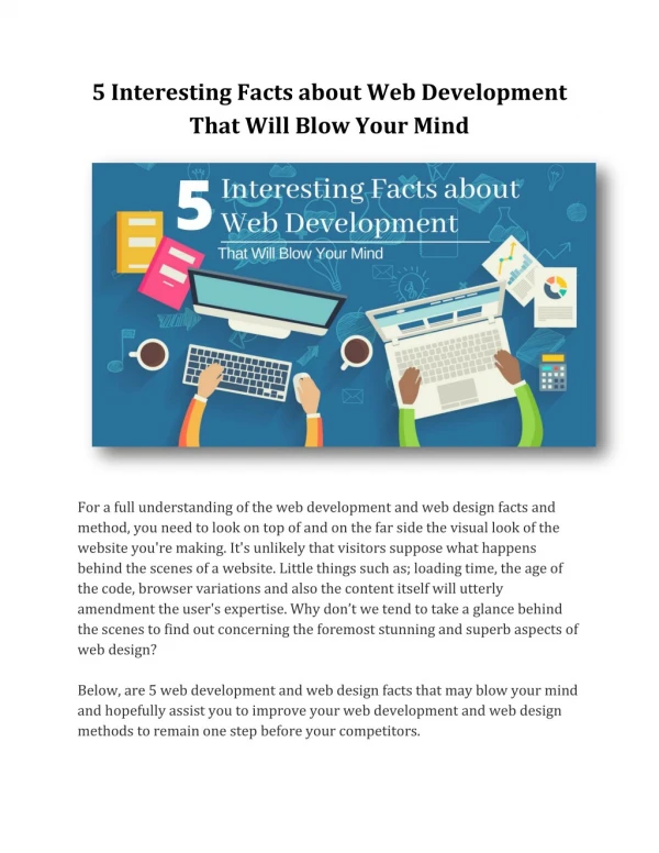 5 Interesting Facts about Web Development That Will Blow Your Mind