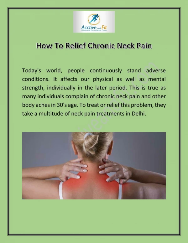 neck pain treatment in delhi
