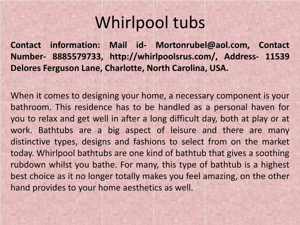 whirlpool tubs