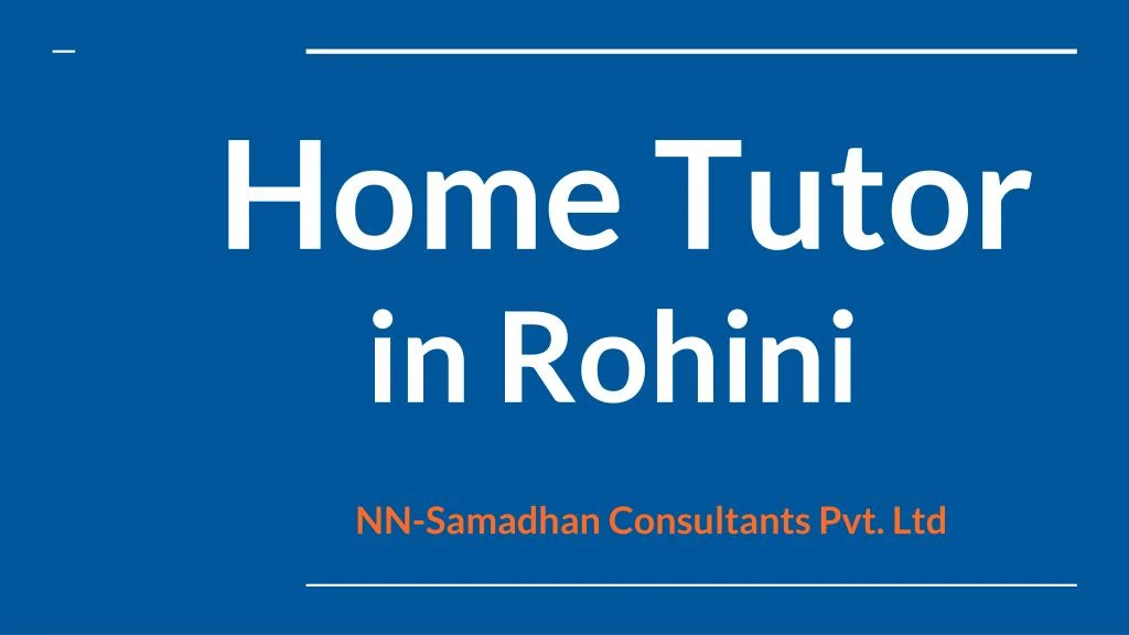 home tutor in rohini