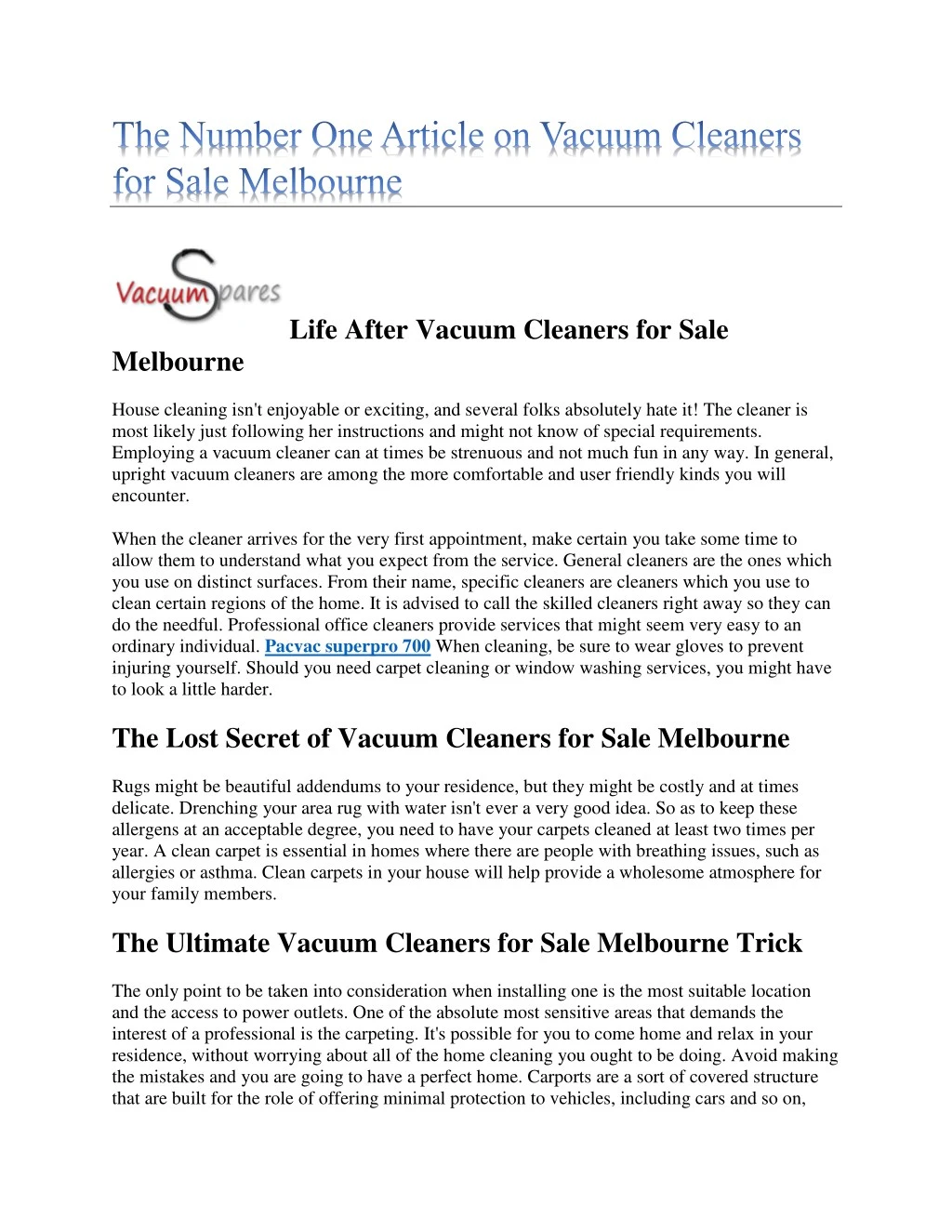 life after vacuum cleaners for sale