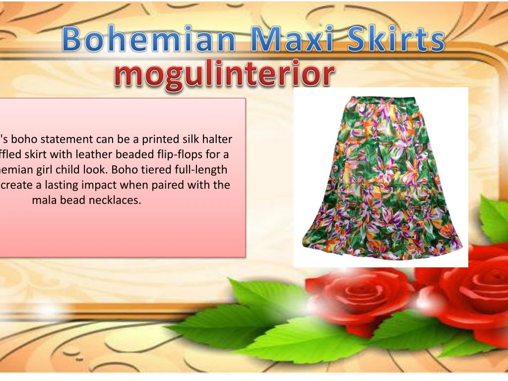 bohemian maxi skirts