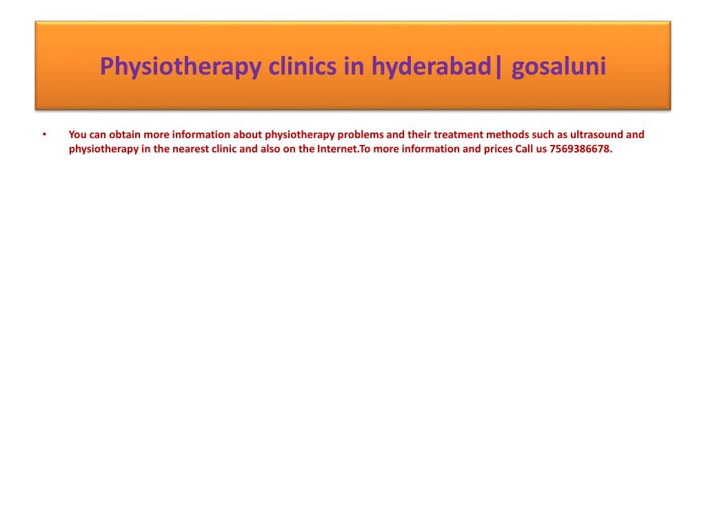 physiotherapy clinics in hyderabad gosaluni