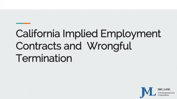 California Implied Employment Contracts and Wrongful Termination