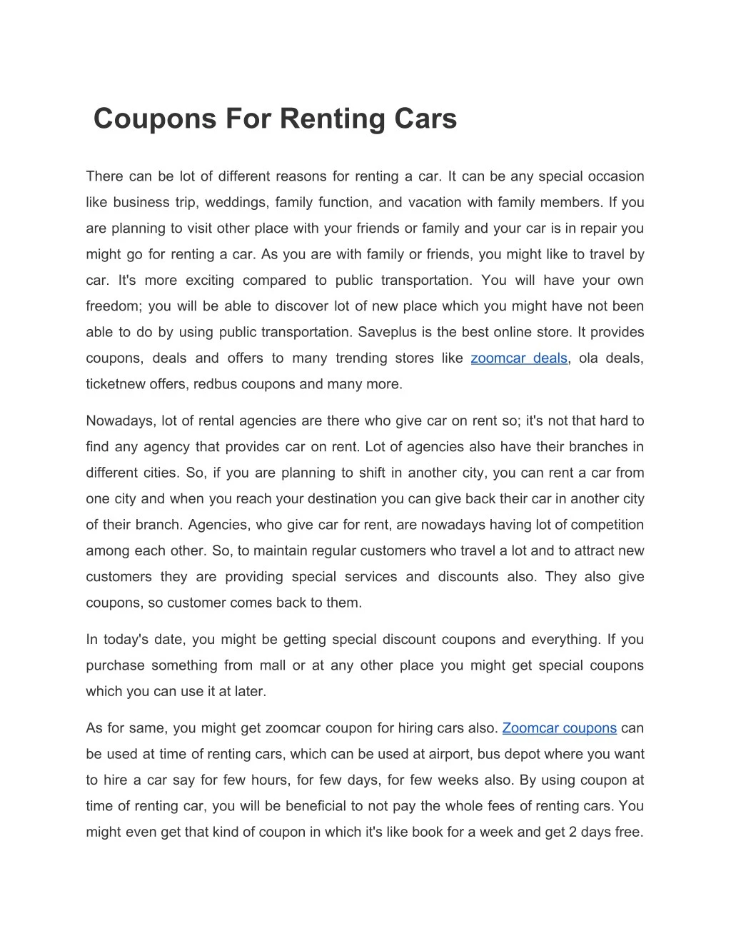 coupons for renting cars