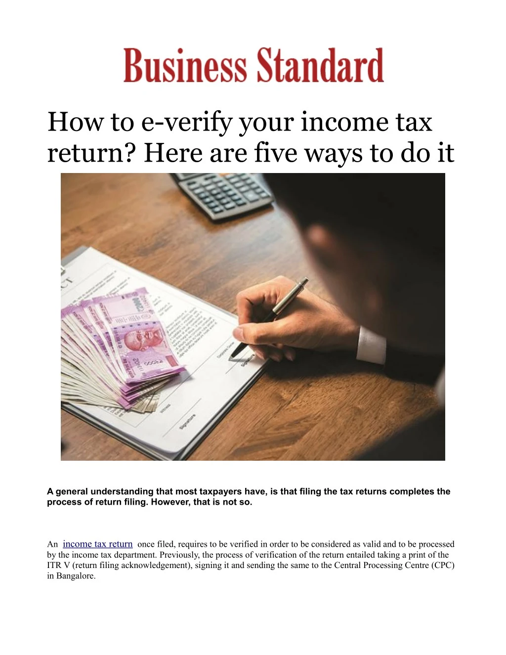 how to e verify your income tax return here