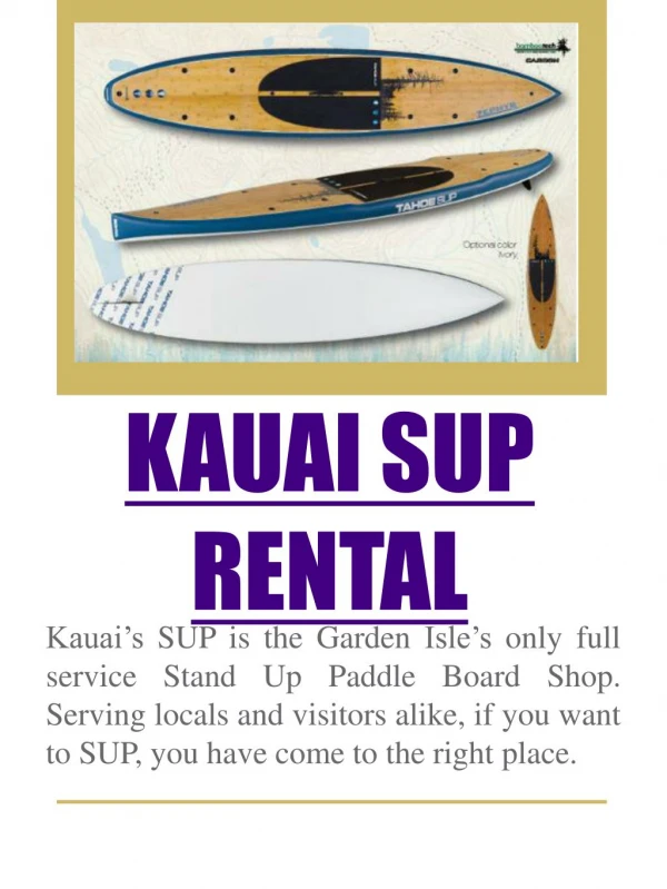 paddle board rental Kauai