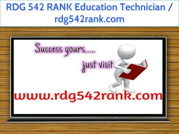 RDG 542 RANK Education Technician / rdg542rank.com