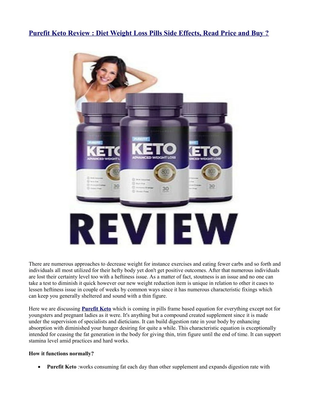 purefit keto review diet weight loss pills side