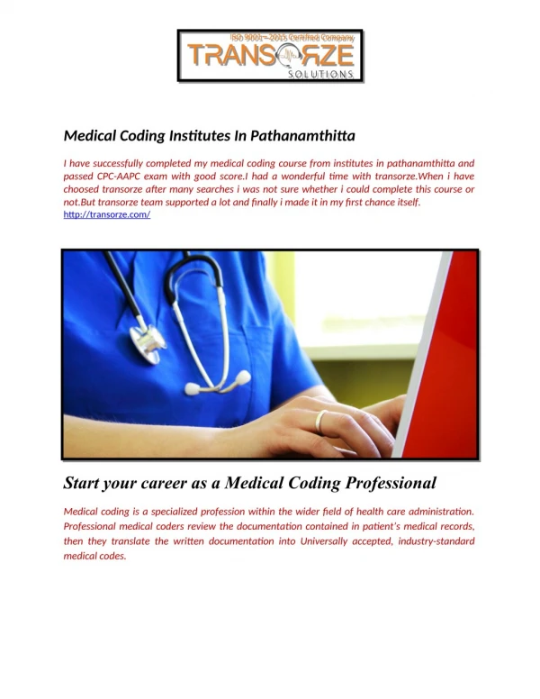 Medical Coding Institutes In Pathanamthitta