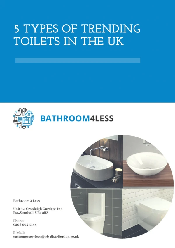 Bathroom 4 Less: 5 Types of Trending Toilets in the UK