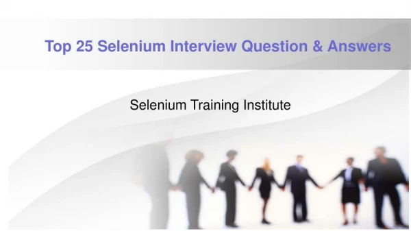 Top 25 Selenium Interview Question & Answers