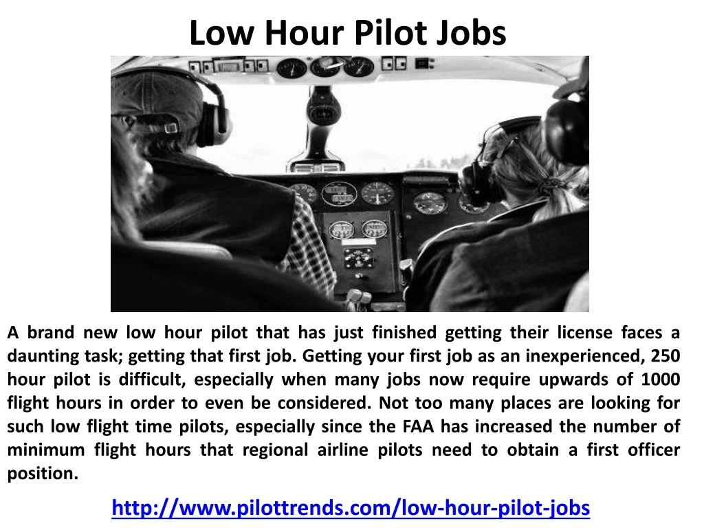 low hour pilot jobs