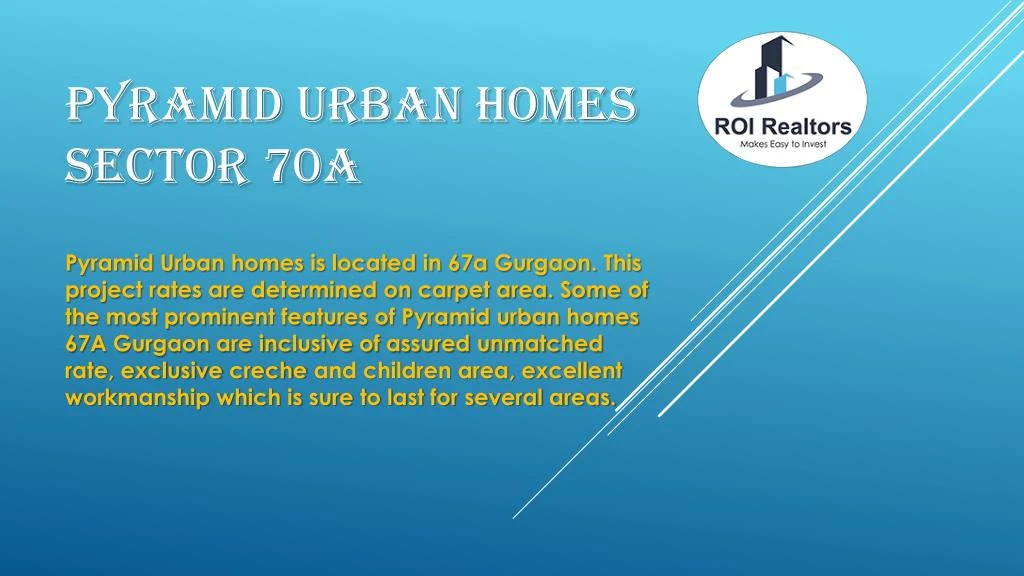 pyramid urban homes sector 70a