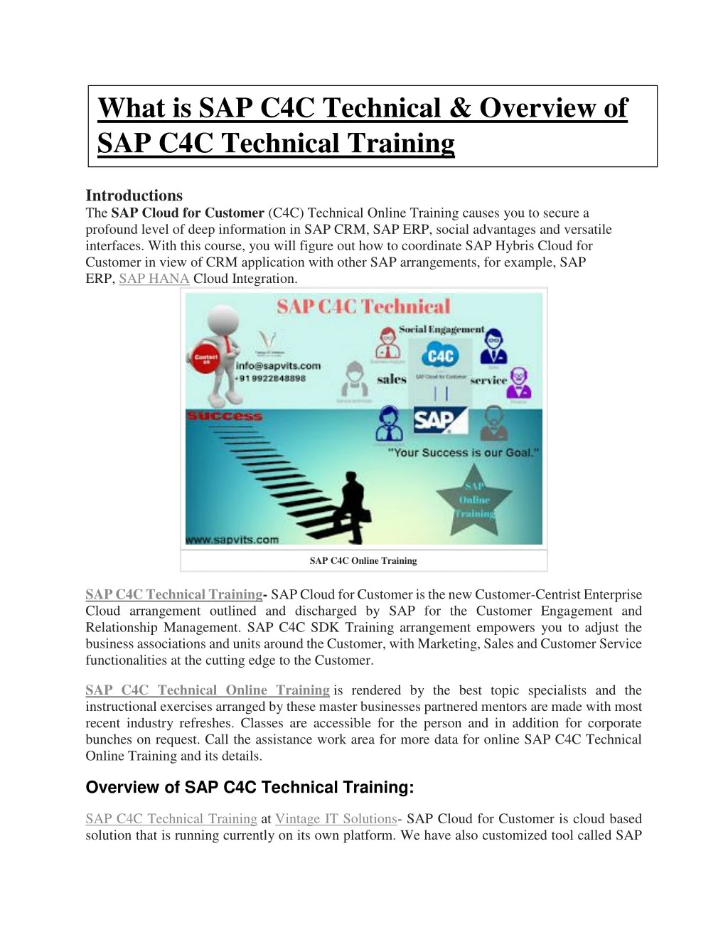 what is sap c4c technical overview