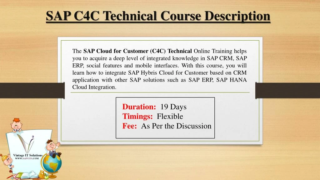 sap c4c t echnical course description