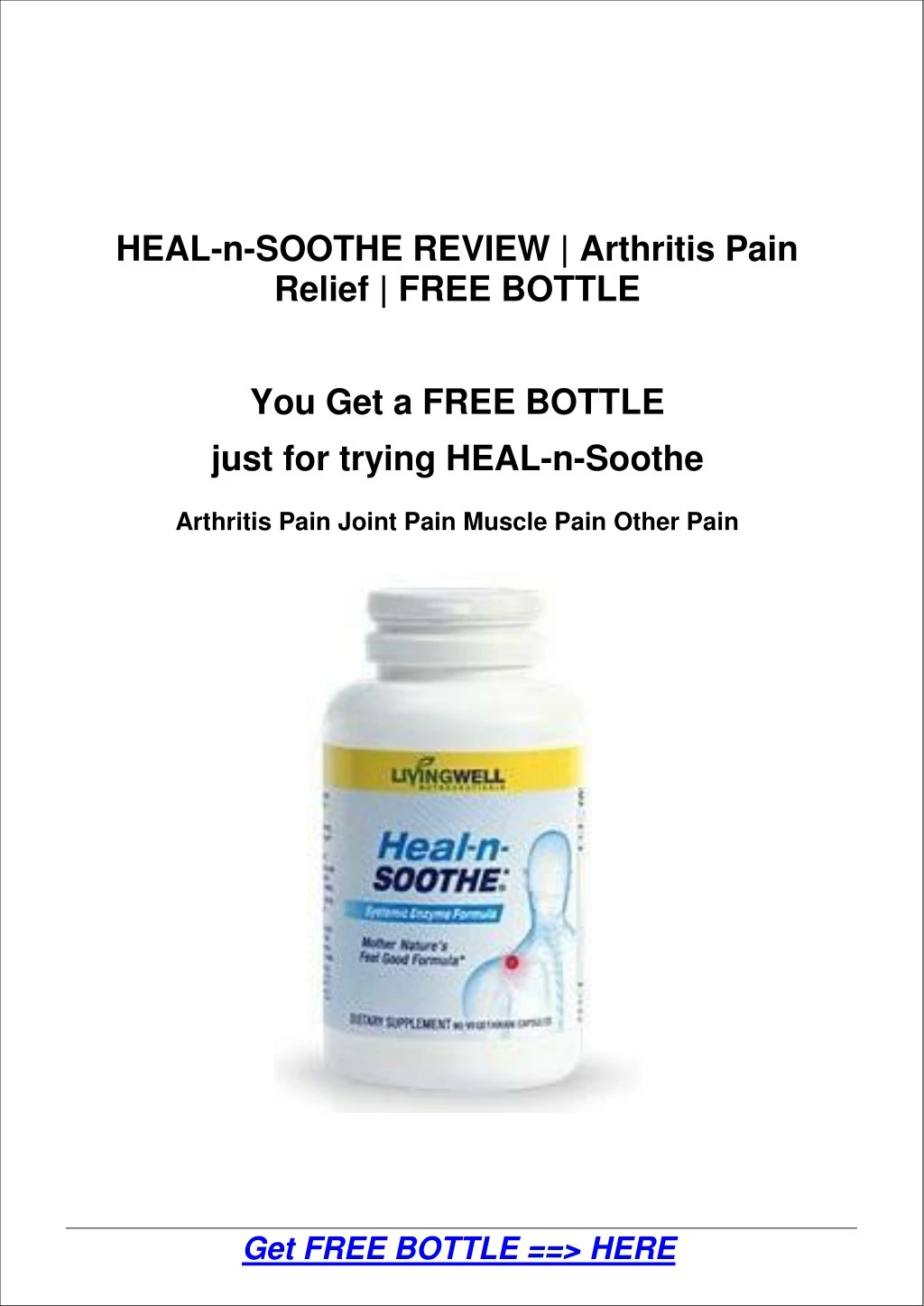 heal n soothe review arthritis pain relief free
