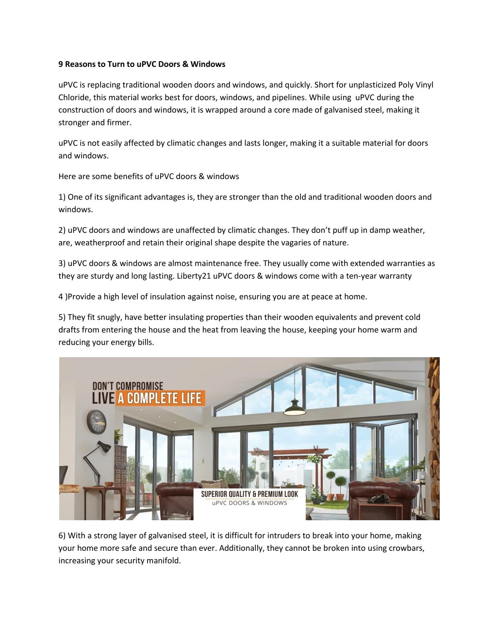 9 reasons to turn to upvc doors windows