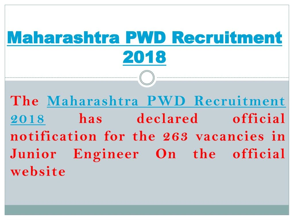 maharashtra pwd recruitment 2018