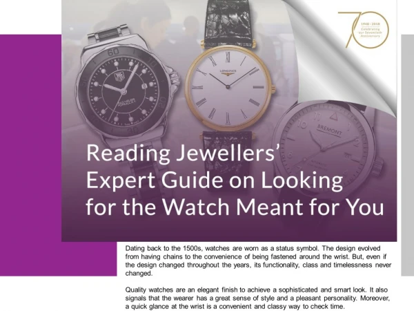 Reading Jewellers’ Expert Guide on Looking for the Watch Meant for You