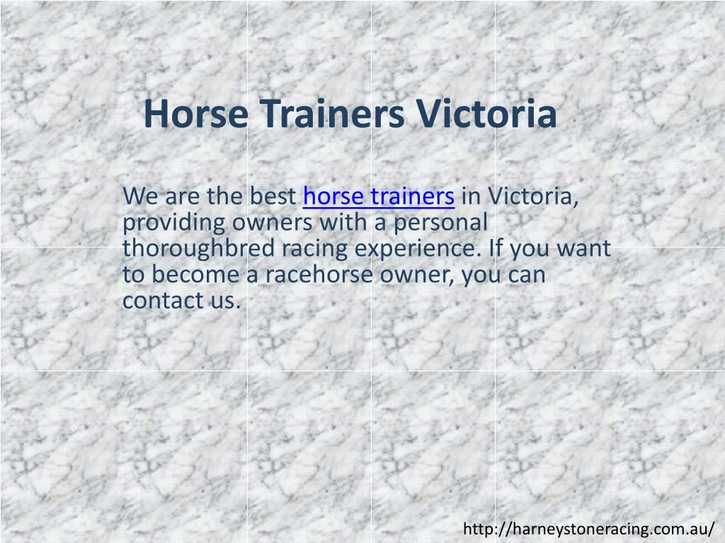 horse trainers victoria