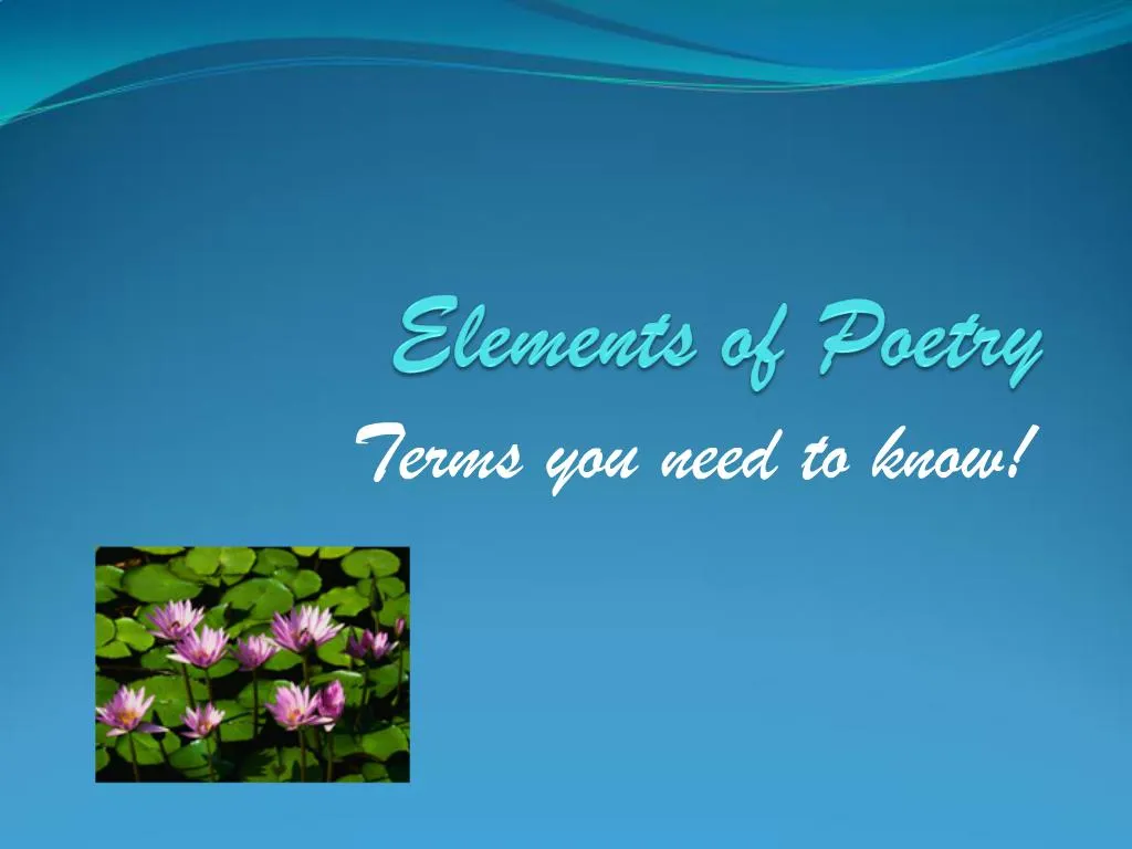Ppt Elements Of Poetry Powerpoint Presentation Free Download Id786356