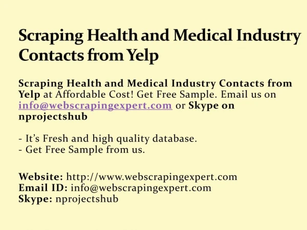 Scraping Health and Medical Industry Contacts from Yelp
